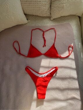 Red Triangle Bikini Set - Women's Swim